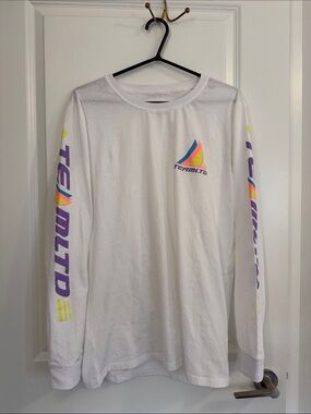 White Long-Sleeve Logo Graphic Tee